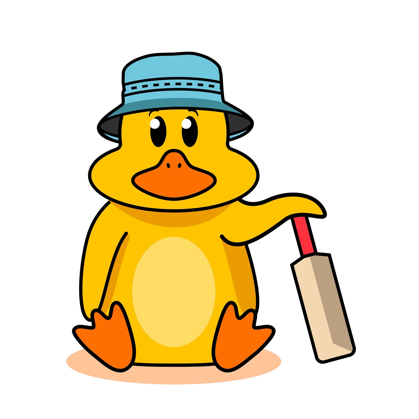 The Official Duckett's Buckets Cricket Bat Sticker